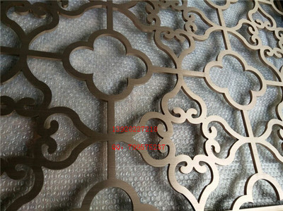 黑鈦屏風香檳金隔斷背景墻 金屬藝術的現代演繹